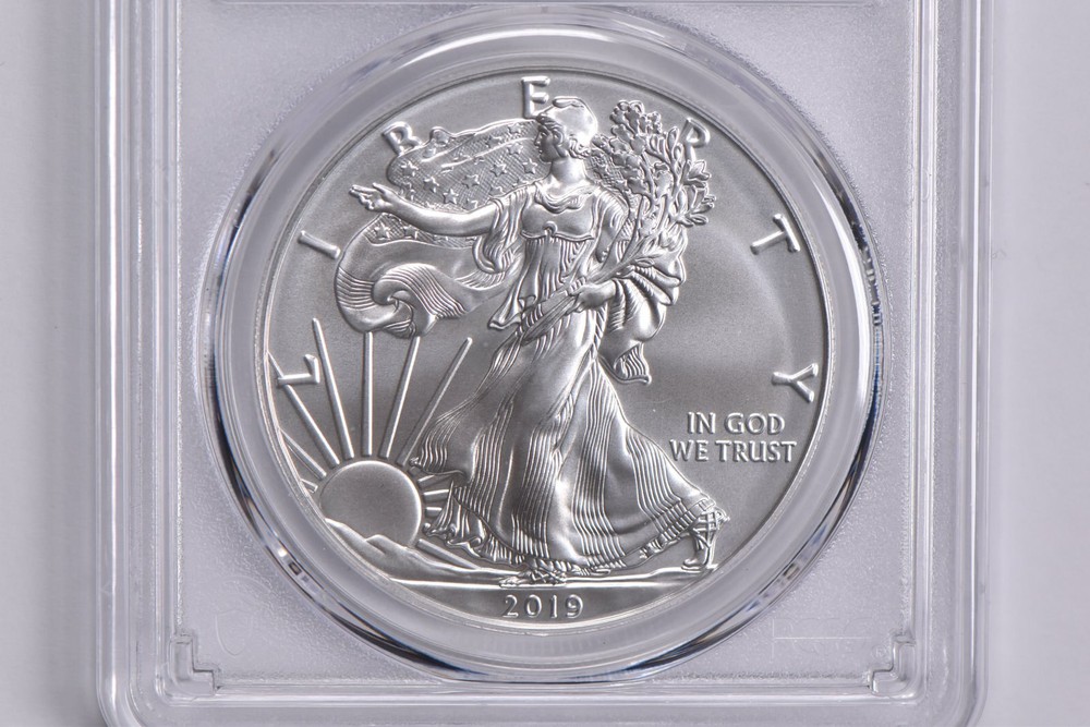 SP70 2019-W BURNISHED SILVER EAGLE PCGS Blue Label