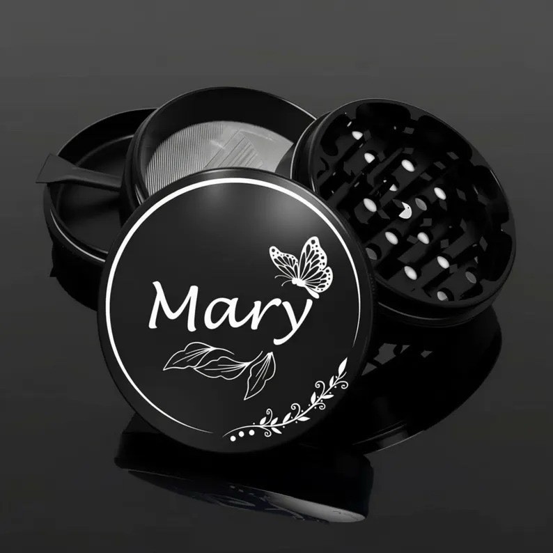 Custom Engraved Herb Grinder - Personalized 62mm, 4-Part Metal *USA*