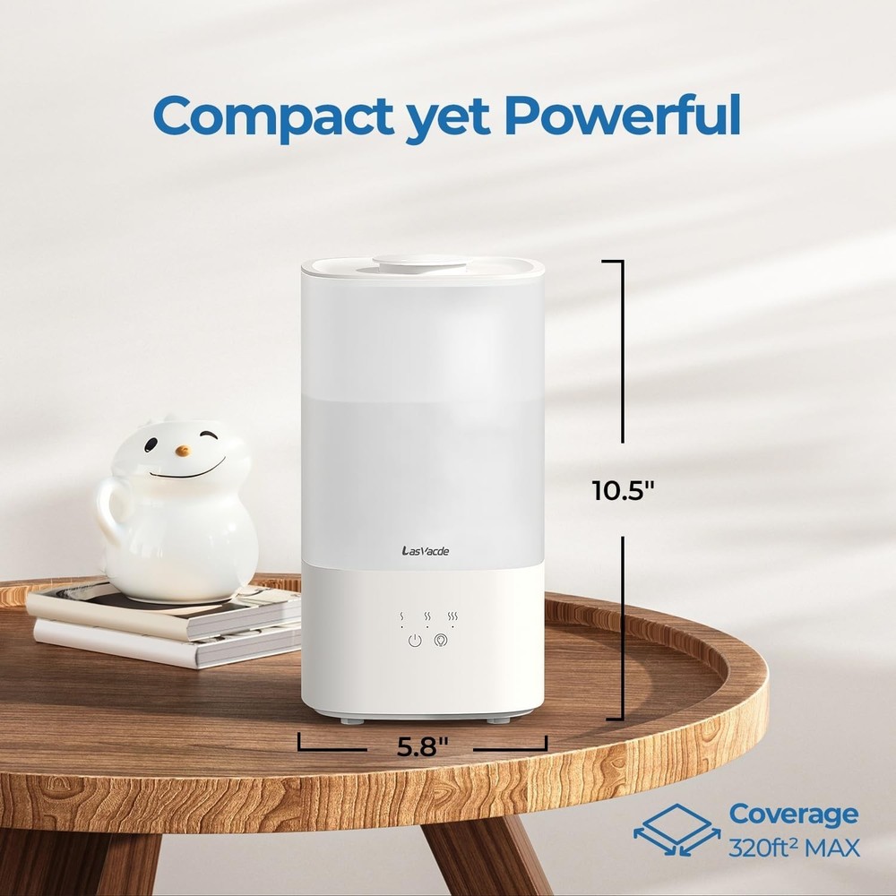 Removable Tank Cool Mist Humidifier with Night Light - 320 sq ft Coverage