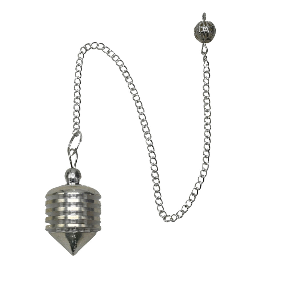 Silver Vertical Hard Coil Steel Copper Pendulum for Divination