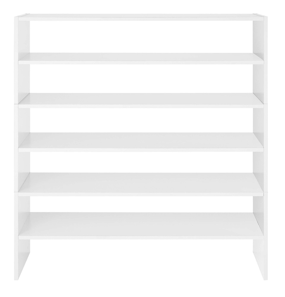Whitmor Stackable 31" Extra Wide 2-Shelf Storage Organizer, White 31 INCH