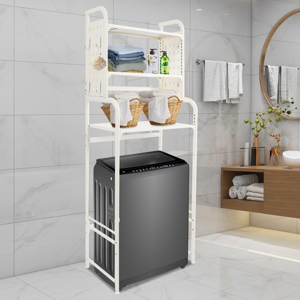 Adjustable Laundry Room Shelf Expandable Over Washing Machine Storage Rack