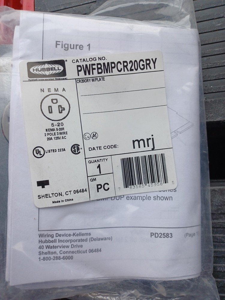 Hubbell PWFBMPCR20GRY