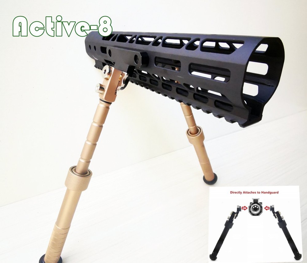 V8 MLock Bipod Side Rail Direct Attach Folding Adjustable 6.5-9 inch Hunting Kit
