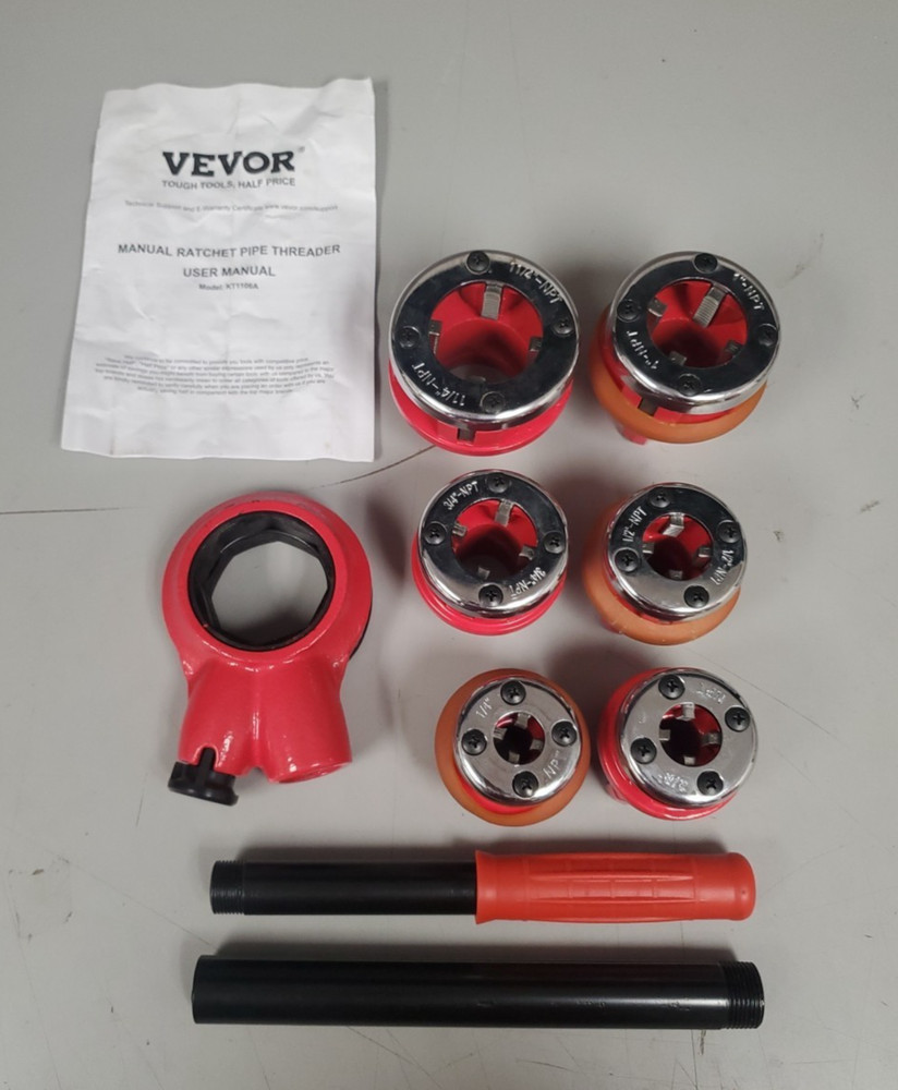 Vevor Ratchet Pipe Threader Kit 6 Piece Tool Set (KT1106A)