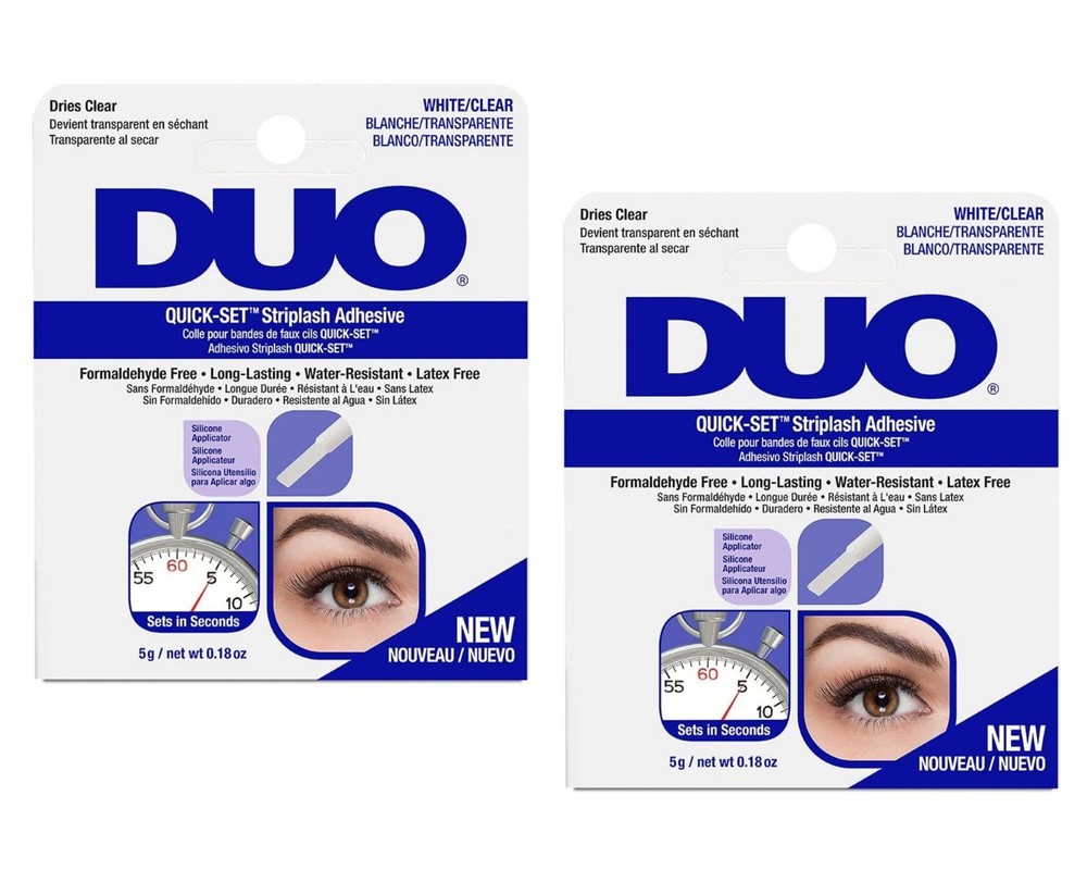 Ardell DUO Strip Adhesive Quick-Set Striplash - White/Clear - 5g - 2pc Bundle