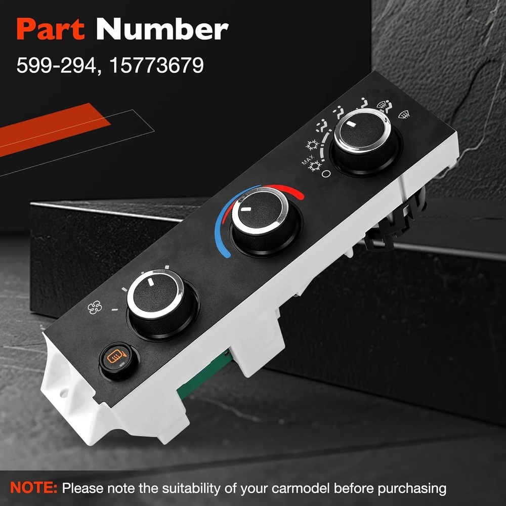 599-294 Front Climate Control Module A/C Heater Air Conditioning Panel, Compatib