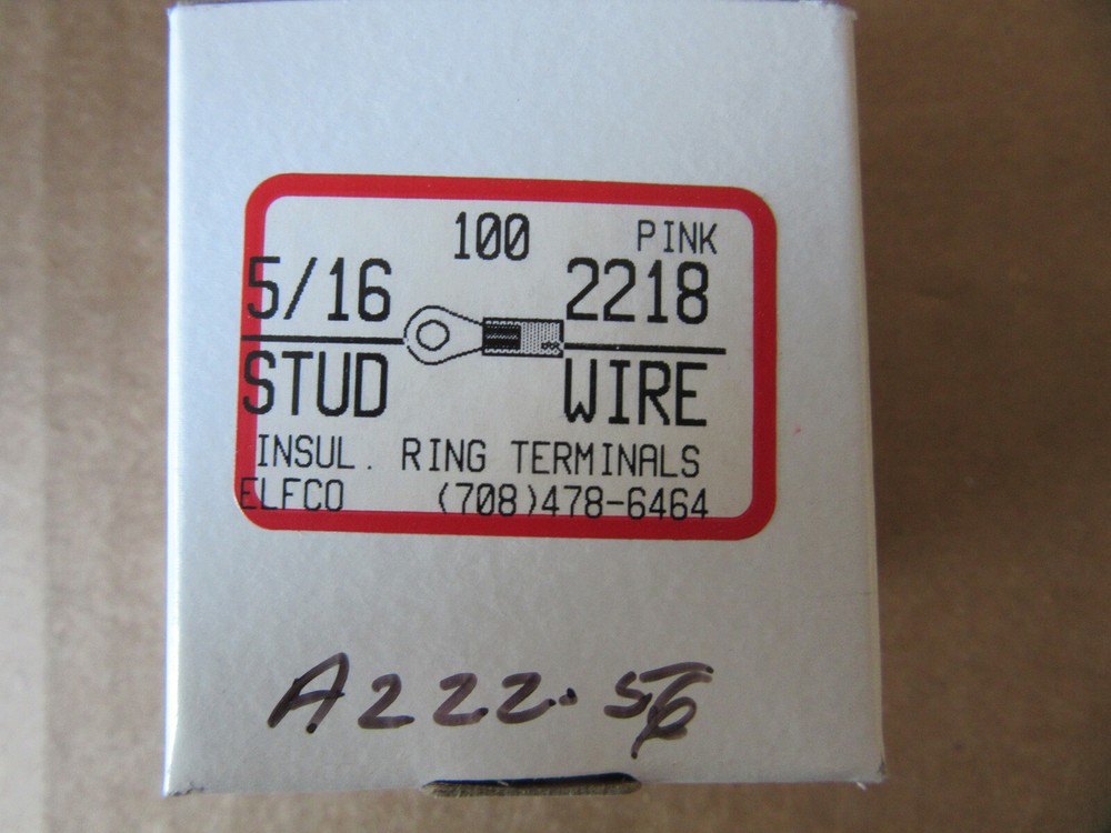 100 Molex A222 56 Insulated Ring Wire Terminals 18 22