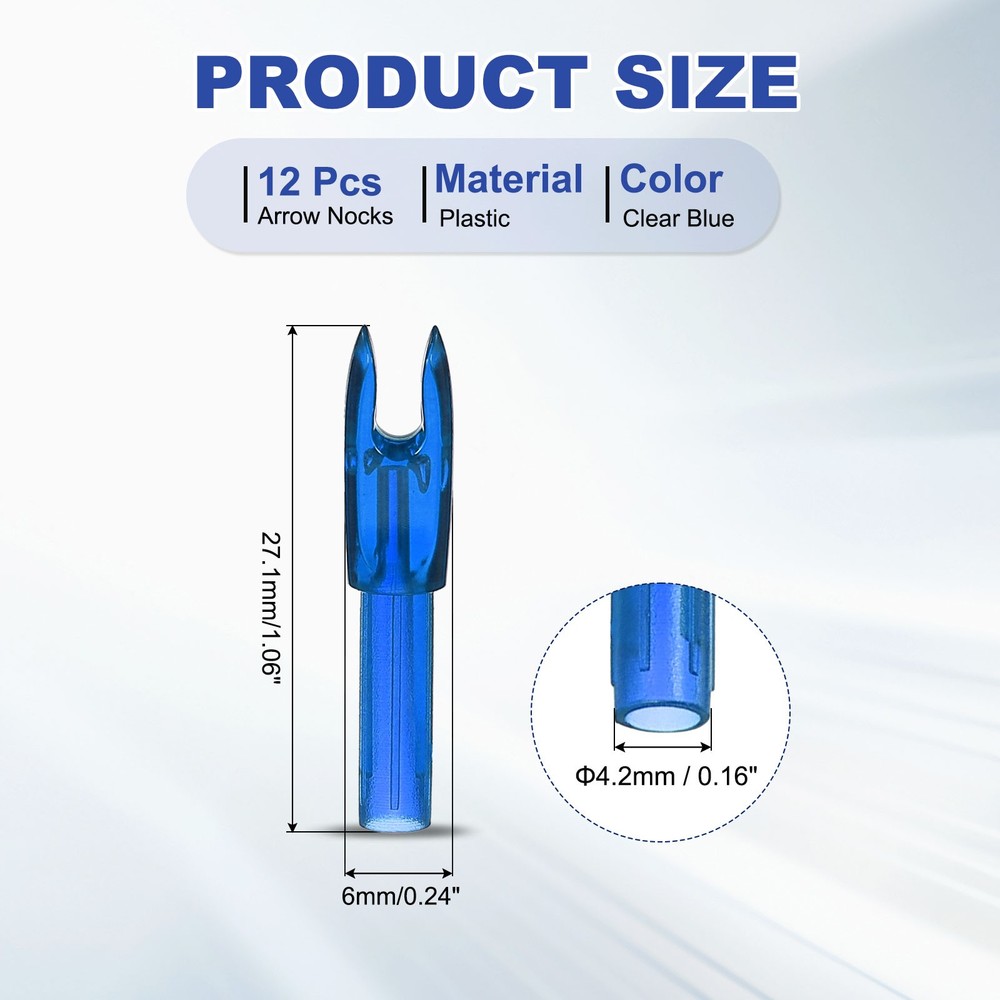 Arrow shells 4.2mm, 12pcs, blue, for archery