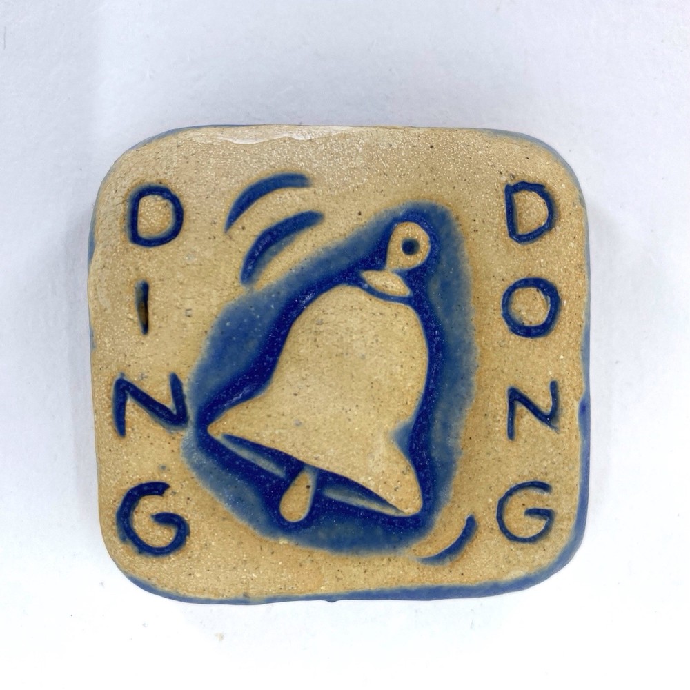 Ding Dong 2x2" Ceramic Art Tile by Gretchen Kramp