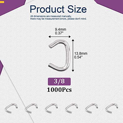 1000Pcs 3/8" Galvanized Hog Rings Assortment Kit, Professional Upholstery Hog
