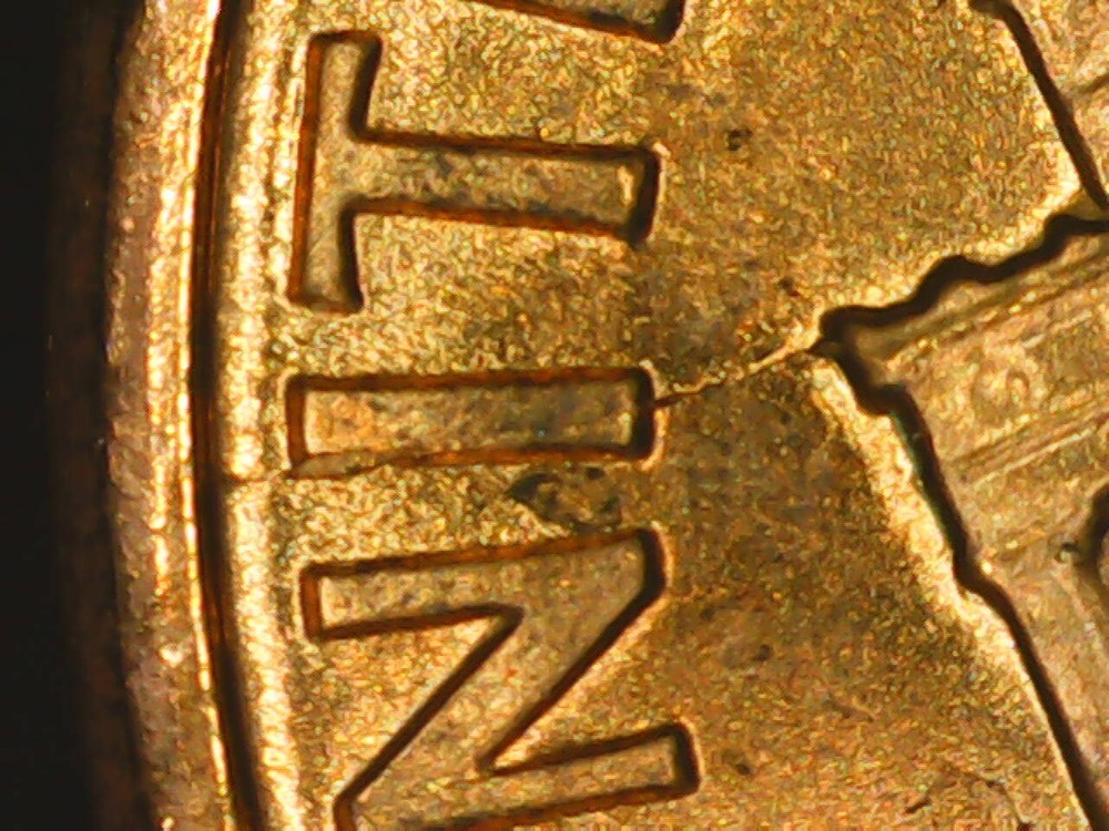 1990 Penny Die Crack Reverse