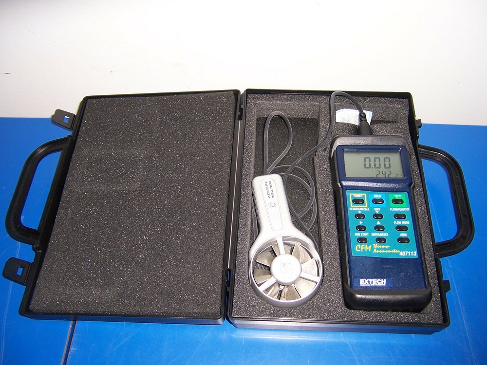12131 Extech Thermo 407113 anometer / airflow meter