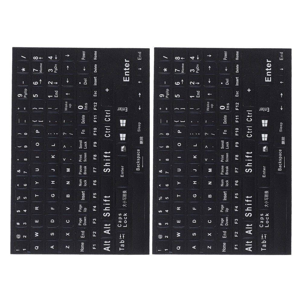 2 Sheets English Keyboard Replacement Letter Stickers for Typing