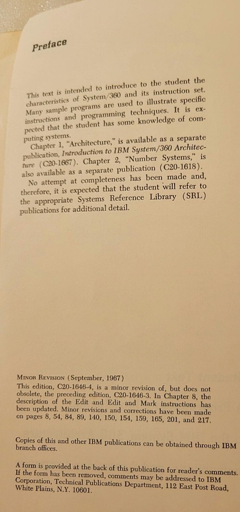 A Programmer's Intro IBM System/360 Architecture Instructions Assembler Language