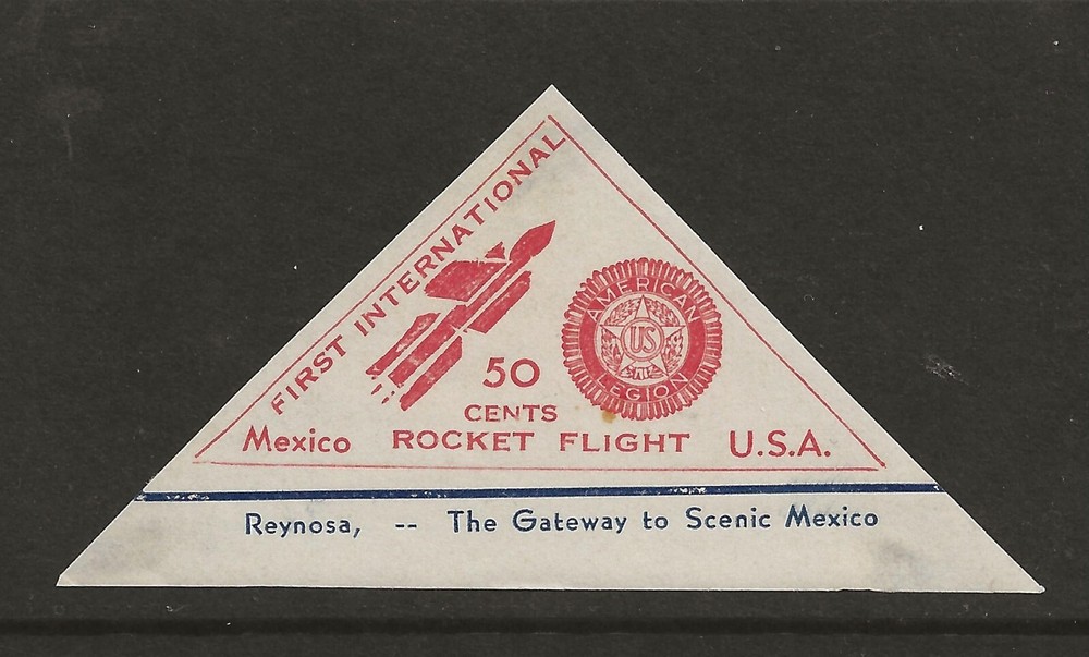 1936 US-MEXICO First International Rocket Flight ERROR stamp - EZ 11A1b