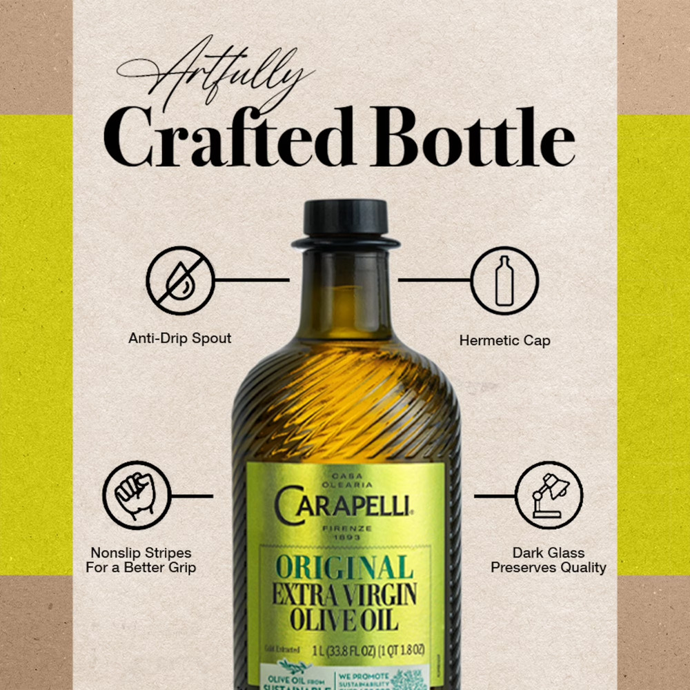 Carapelli Original Extra Virgin Olive Oil, Cold Extracted, Contains Polyphenols