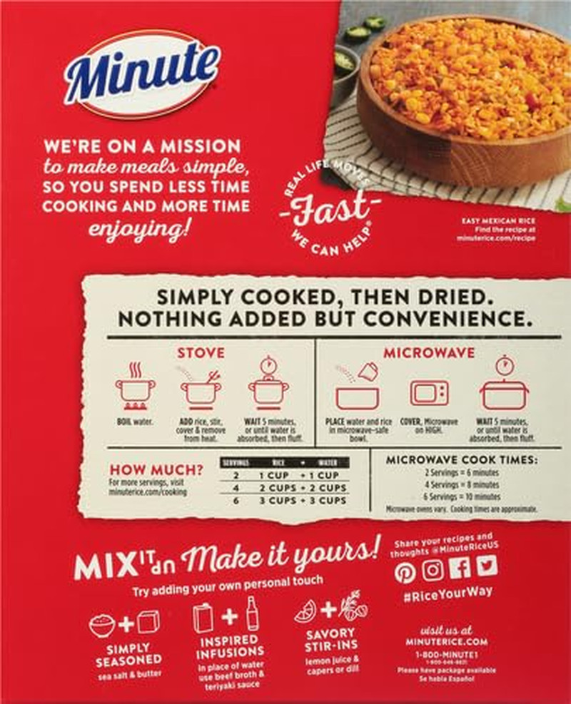 White Rice, Instant White Rice for Quick Dinner Meals, 72-Ounce Box