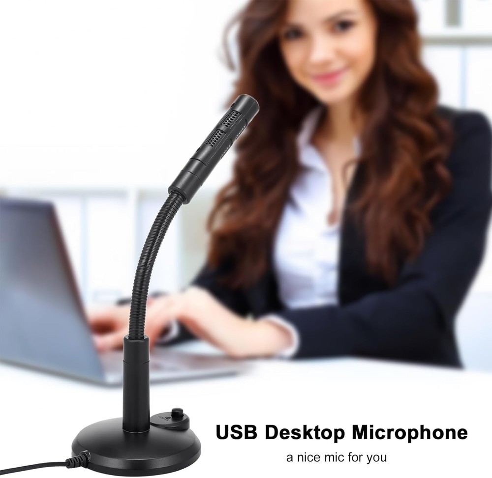 Desktop Mini Condenser Microphone USB Computer Mic Recording For Laptop PC