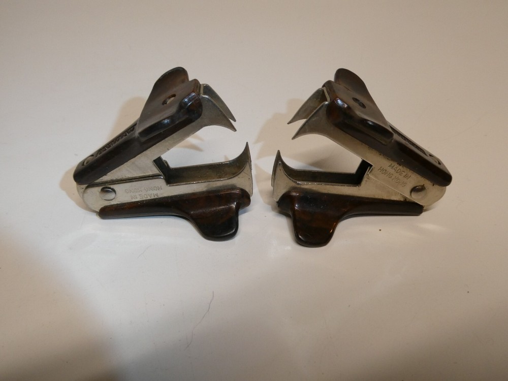 2 Bakelite Bostitch Staple Puller Remover Extractor Brown Black Marbled Swirl