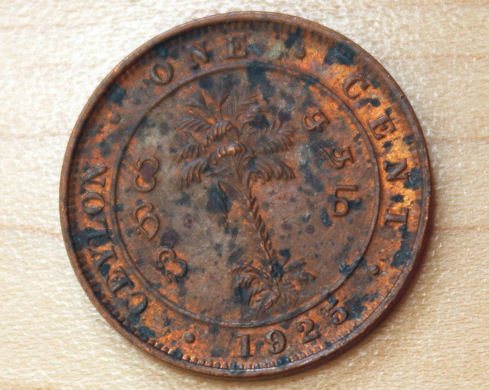 1925 Ceylon Sri Lanka 1 Cent