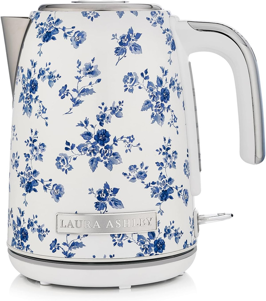 Laura Ashley Stainless Steel Electric Kettle 1.7 Liter - 1500W Rapid Boil Electr