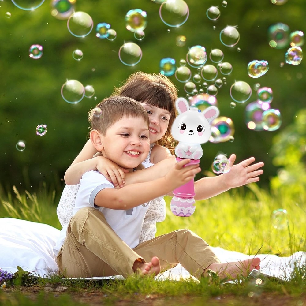 SpringFlower Bubble Blower Wand,Bubble Maker with LED Light-Up Effect for Kids,B