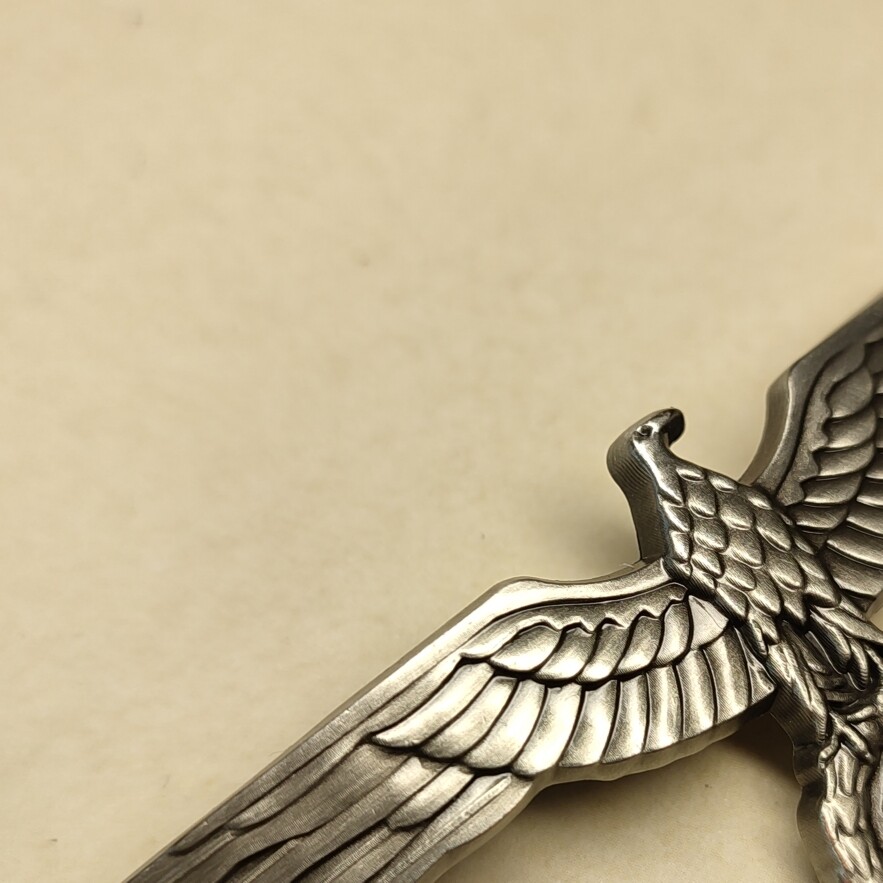 Large size vintage silver eagle brooch