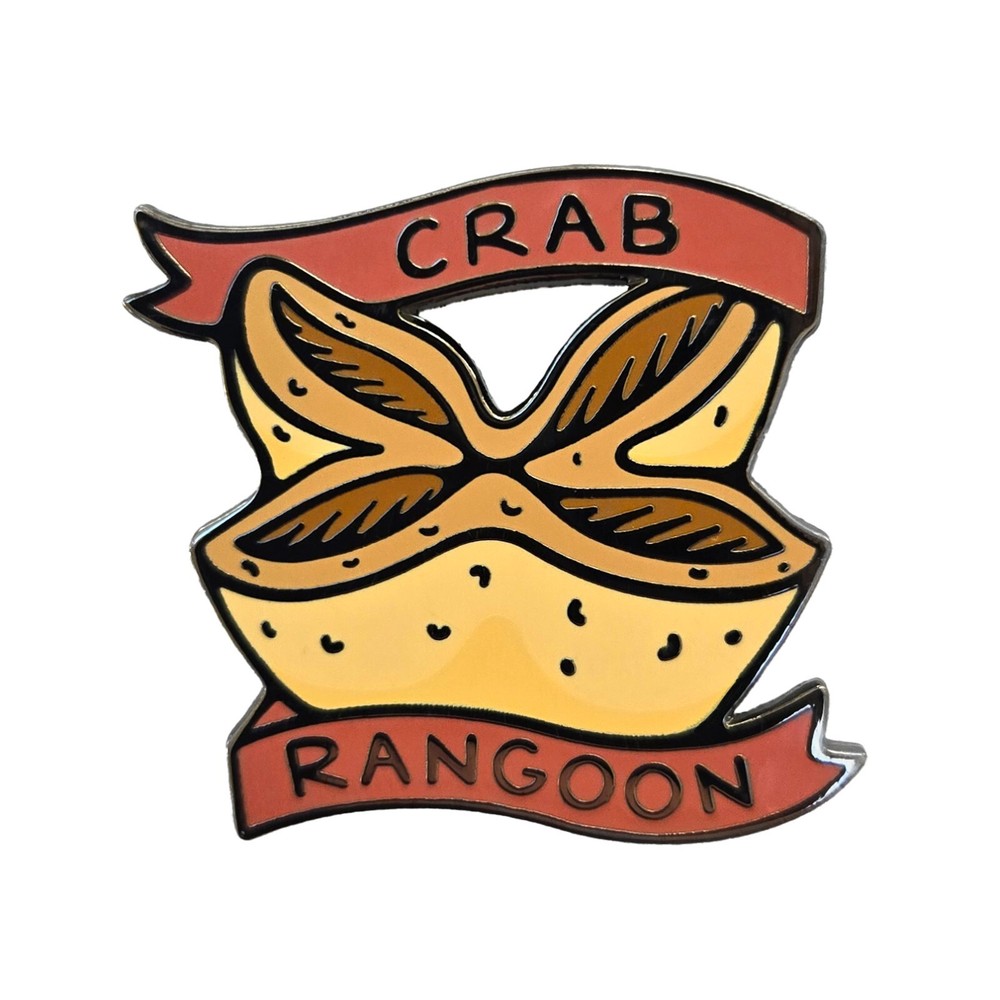 Crab Rangoon Enamel Lapel Pin | Fitted Hat Pin
