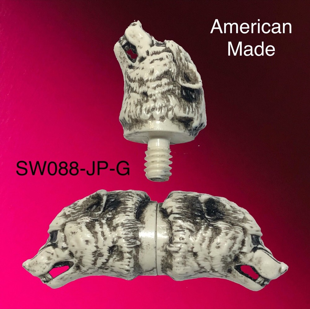 Custom Howling Snarling Wolf Cue Stick Joint Protectors