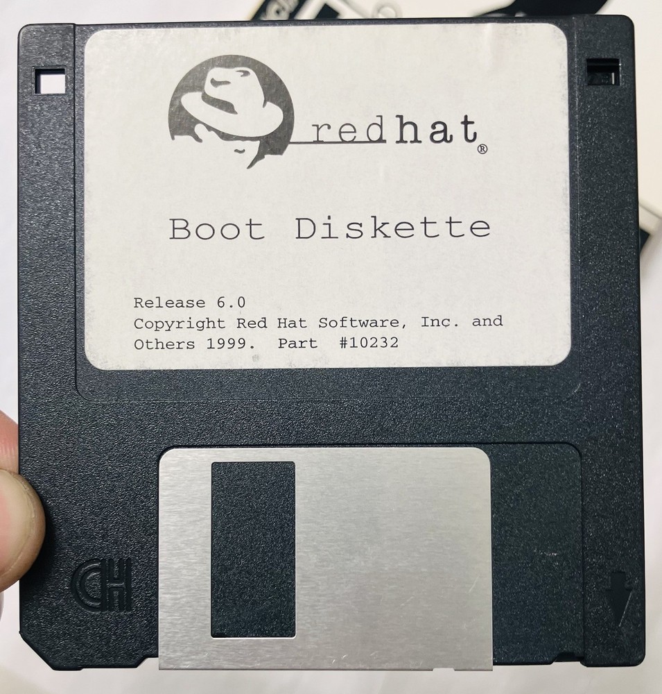 Red Hat Linux 6.0 OS Boot Diskette 3.5” Floppy Disk (1999, PC) Vintage 90s VG