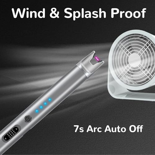 2 Pack Electric Candle Lighter USB Rechargeable Lighters Windproof Black+silver