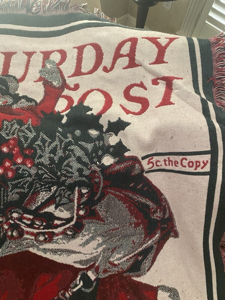 The Saturday Evening Post Decorative Santa Heavy Throw