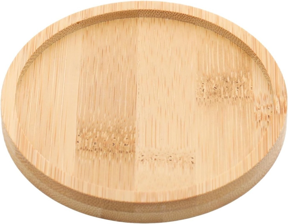Bamboo Round Tray – 3.7” Outer Diameter, 3.4” Inner Diameter, Reusable Bamboo...