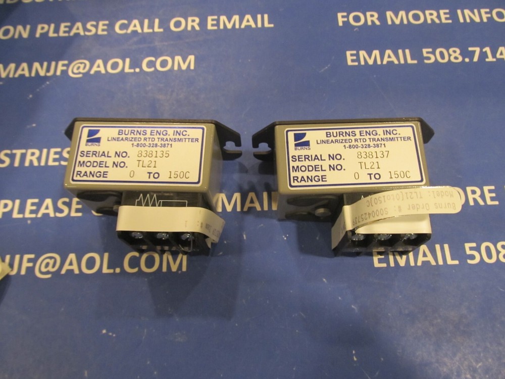 Burns Engineering TL21 Linearized RTD Transmitter, 0/150C, Unused Surplus