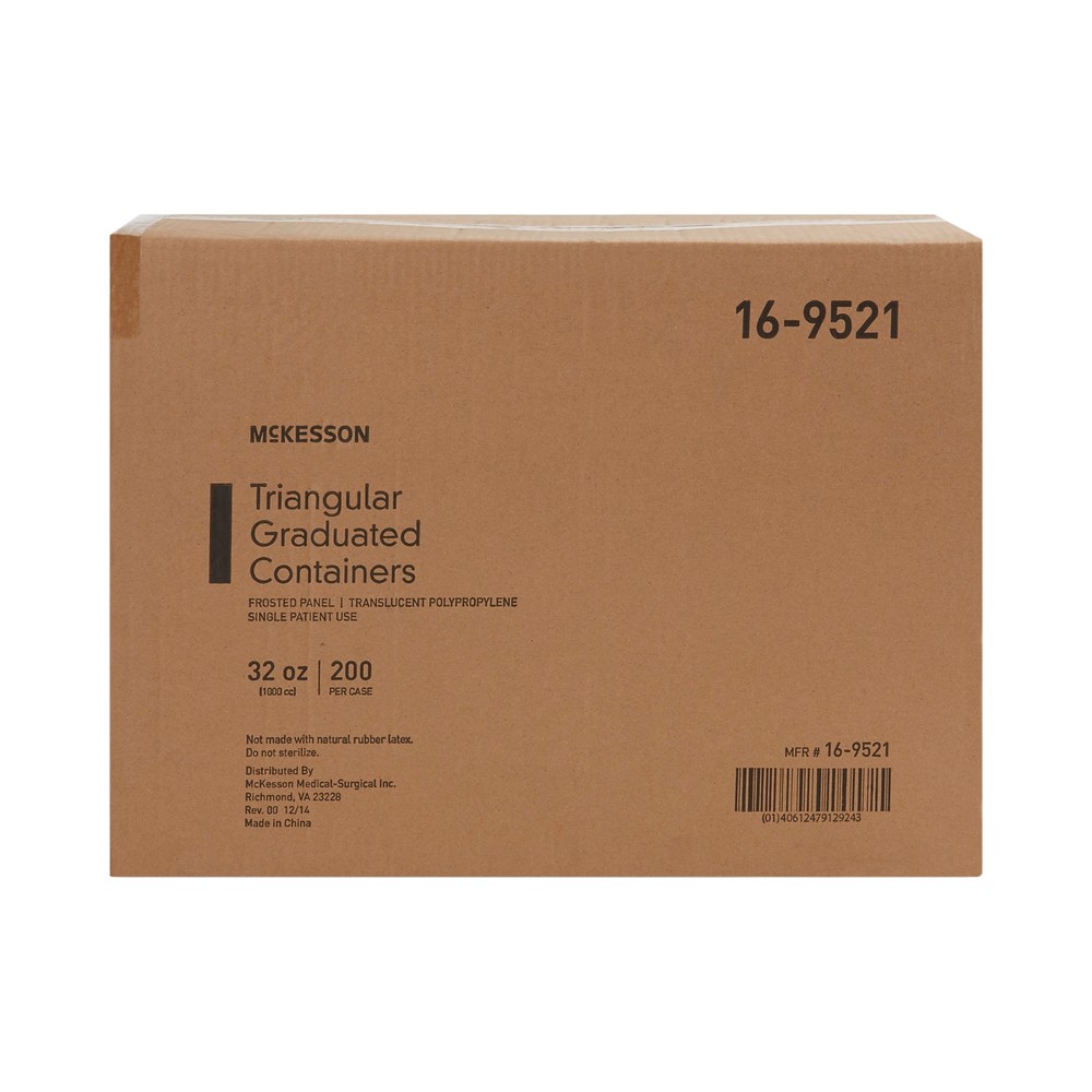 McKesson Graduated Container 1000 mL (32 oz.) Polypropylene Without Closure 200