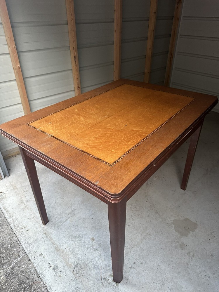 Vintage Draw Leaf Dining Table Amish Beautiful Wooden Pull Leaf Extension Table