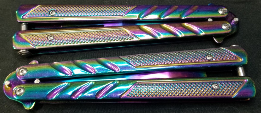 Vudwson 2 Pack Butterfly Fork & Spoon Set Rainbow
