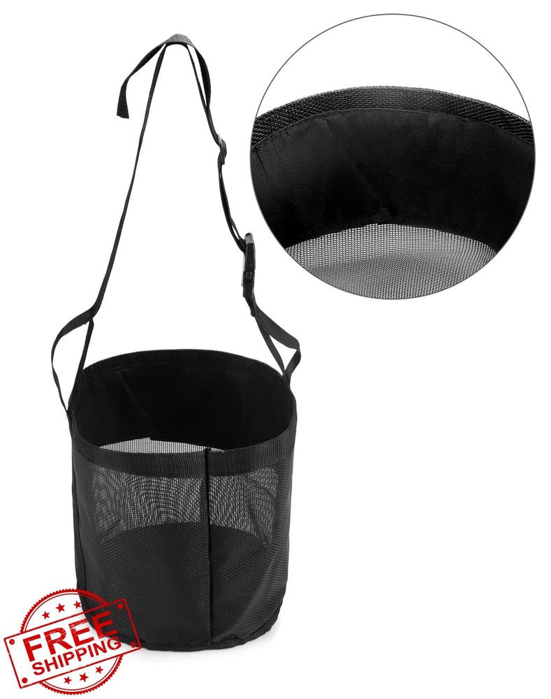 QWORK 2 Pack Horse Feed Bag Mesh Grain Feeder Muzzle