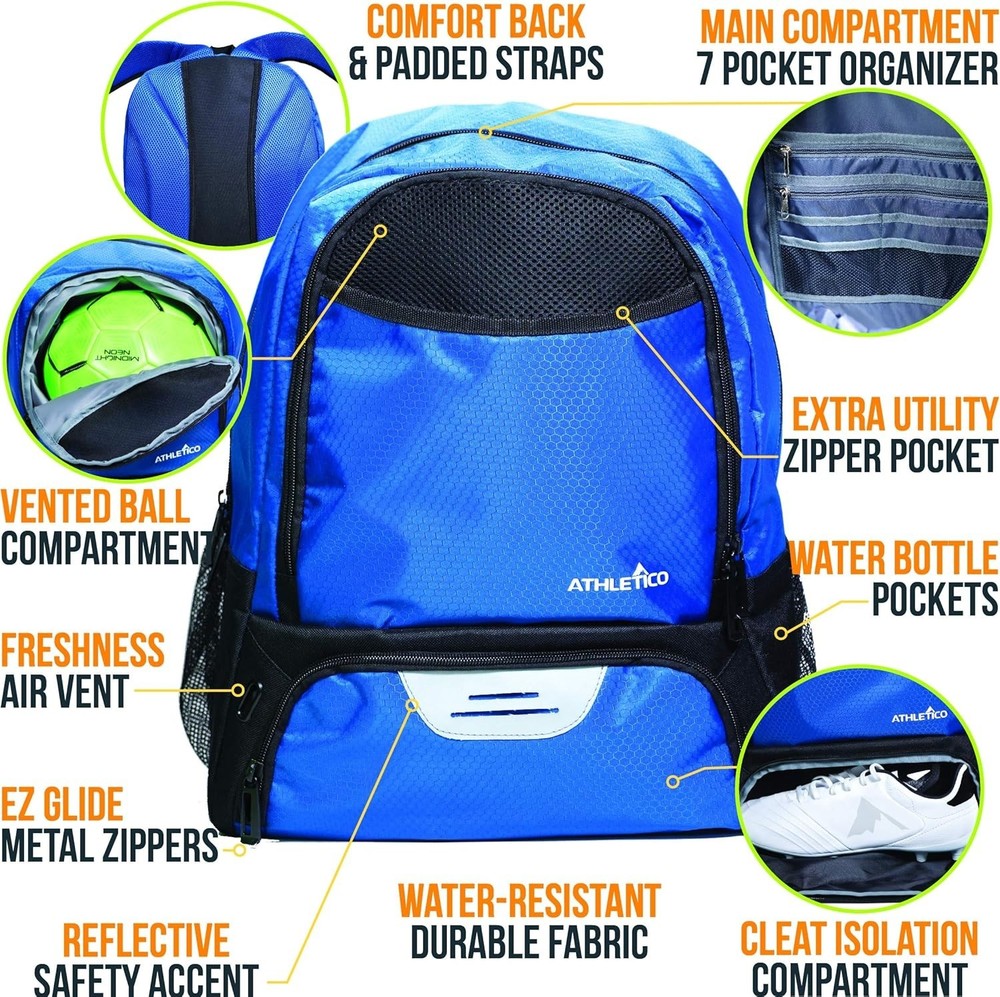 Multi-Sport Backpack with Ball and Cleat Compartment