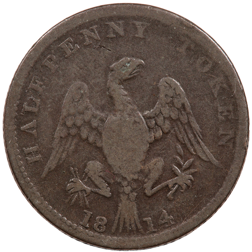 1814 LOWER CANADA SPREAD EAGLE HALFPENNY TOKEN