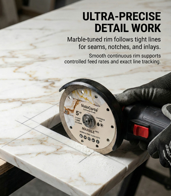 VeloCorte Marble Pro 5.0" Continuous Rim Diamond Blade