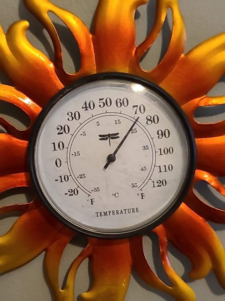 Vintage Celestial Style Sun Temperature Decor 10" - UNTESTED