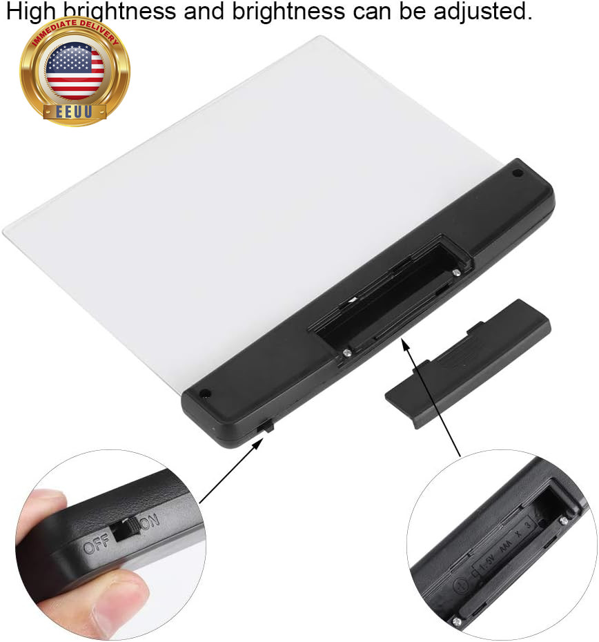 Flat Book Lights for Reading, LED Book Reading Light Flat Plate Book Light Book