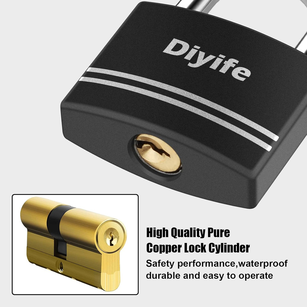 2 Pack Aluminum Padlocks Keyed Alike Anti Rust