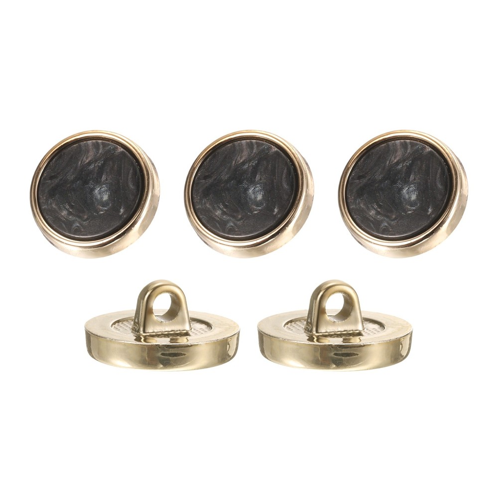 5Pcs Round Button, 18mm/0.7" Resin Decorative Pattern Button, Black