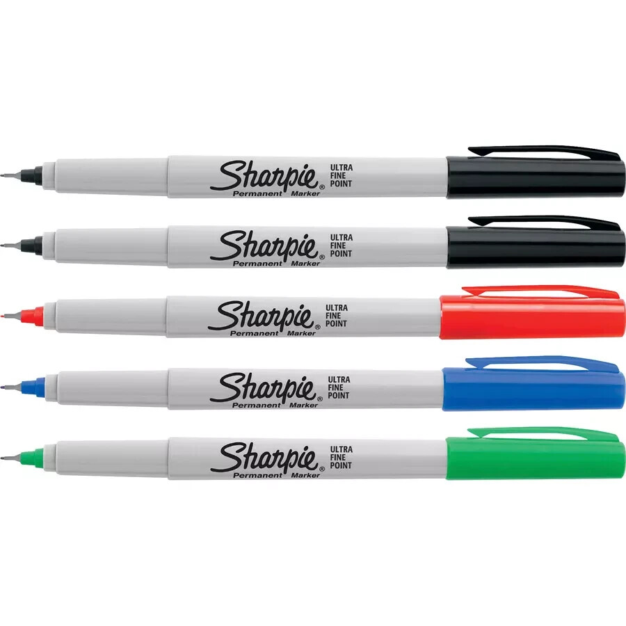 Sharpie Permanent Markers, Ultra Fine Point, Assorted Colors, 5 Count (2 Pack)