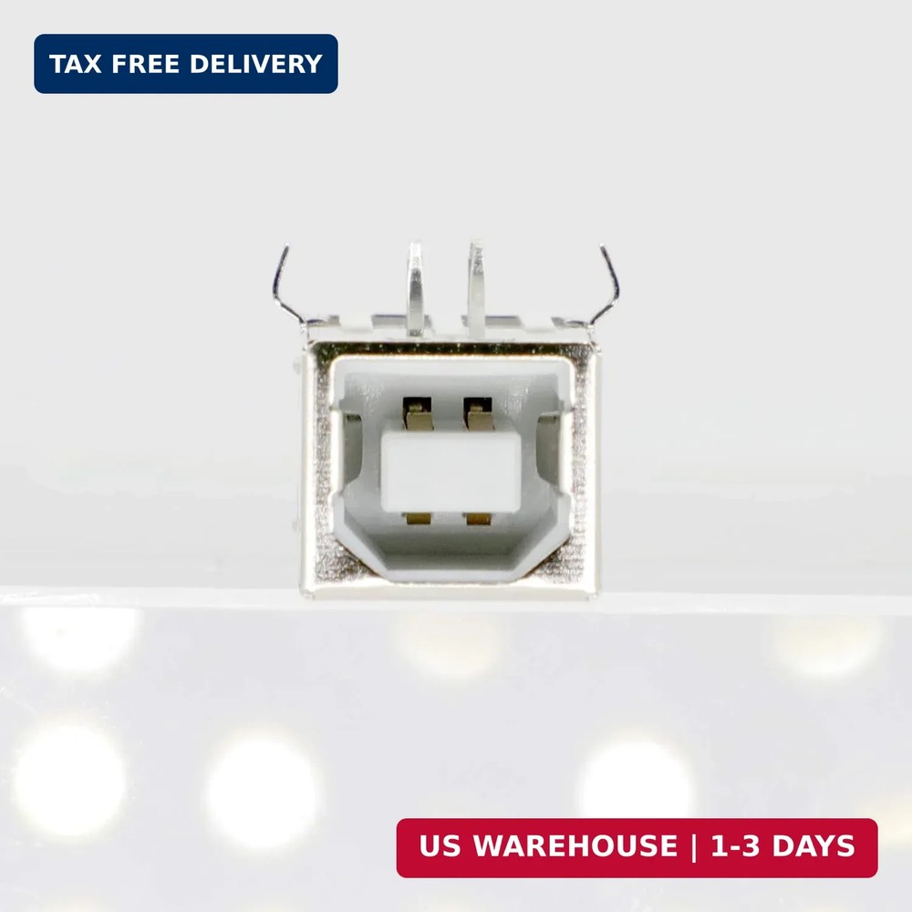 USB B Connector Socket 4-Pin Right Angle DIP Jack - 10 Pack for All Devices FAST