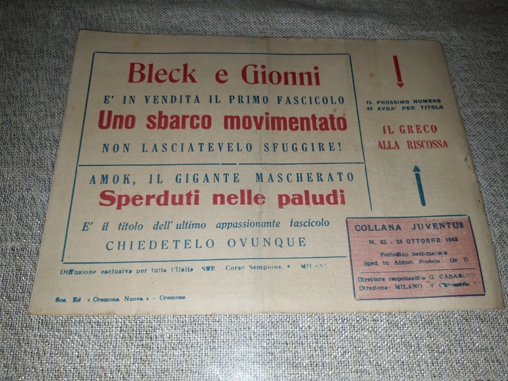 1948 Gim Toro Comic No. 43 ORIGINAL £. 12