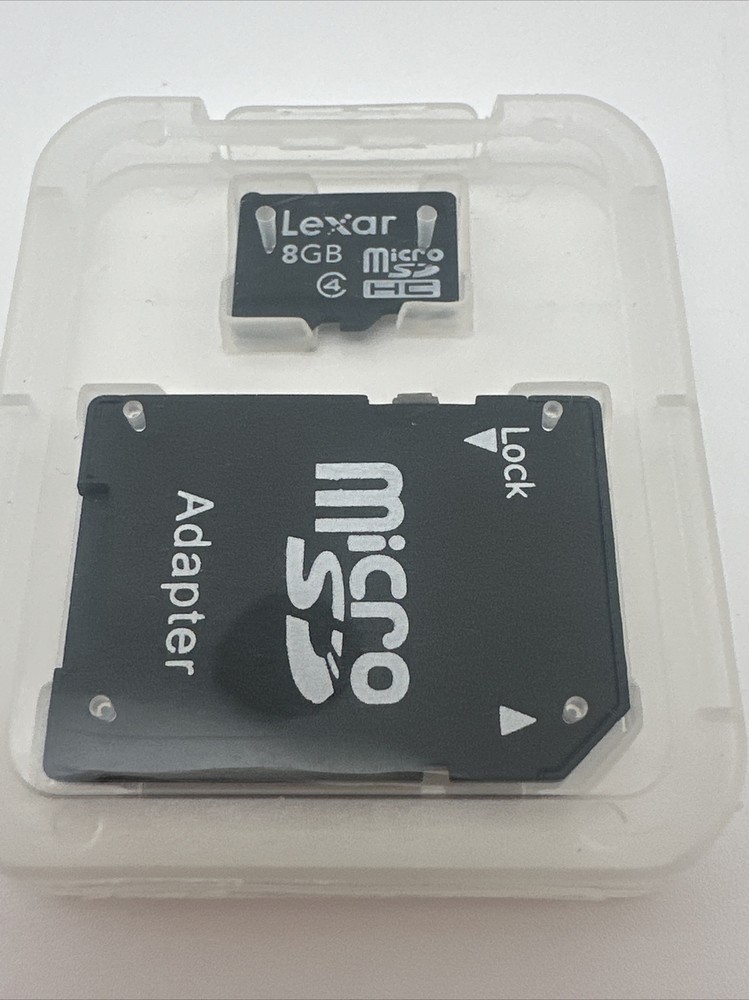 Lock MicroSD HC Card -8GB + MicroSD Adapter Camera iPhone Android Tablet PC…8